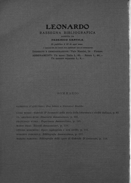 Leonardo rassegna mensile della coltura italiana