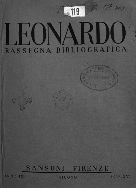 Leonardo rassegna mensile della coltura italiana