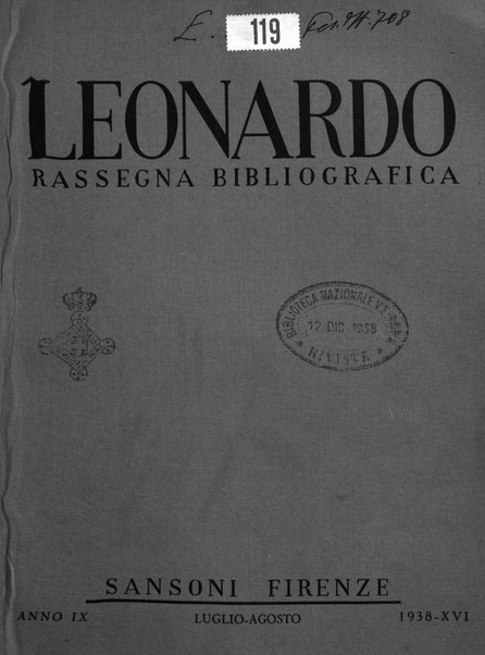 Leonardo rassegna mensile della coltura italiana