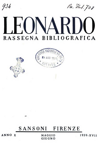 Leonardo rassegna mensile della coltura italiana