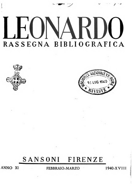 Leonardo rassegna mensile della coltura italiana