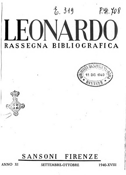 Leonardo rassegna mensile della coltura italiana