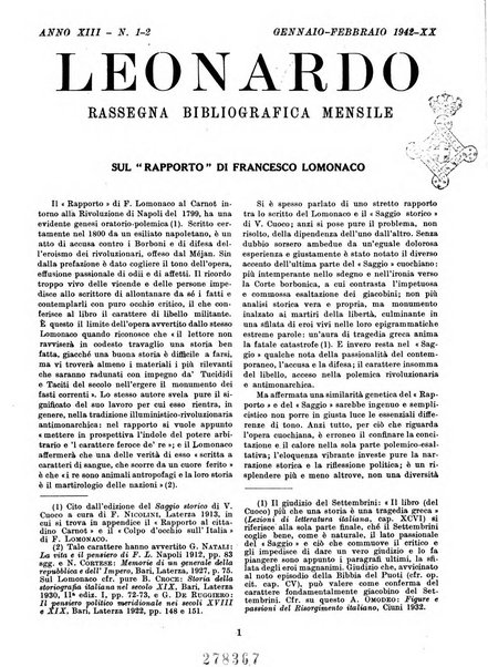 Leonardo rassegna mensile della coltura italiana