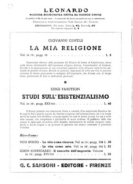 Leonardo rassegna mensile della coltura italiana