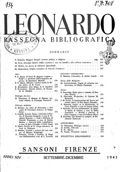 Leonardo rassegna mensile della coltura italiana