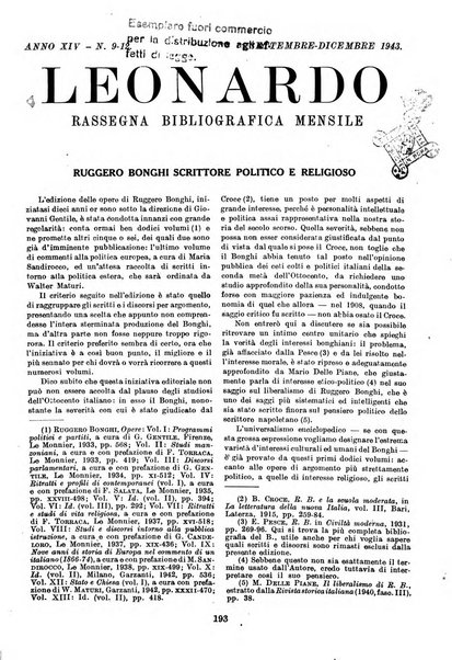 Leonardo rassegna mensile della coltura italiana