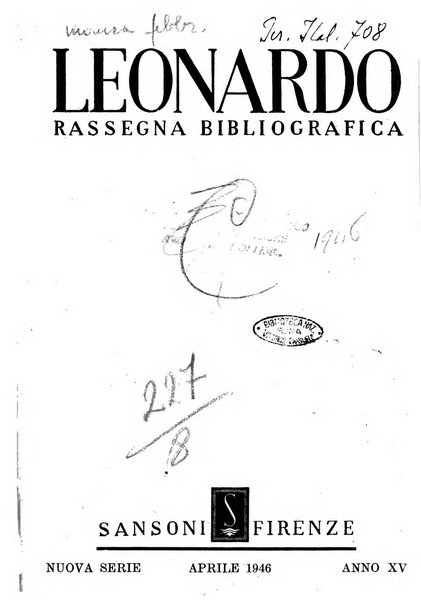 Leonardo rassegna mensile della coltura italiana