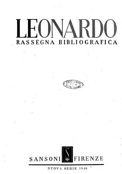 Leonardo rassegna mensile della coltura italiana