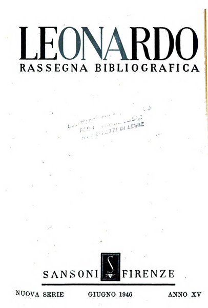 Leonardo rassegna mensile della coltura italiana