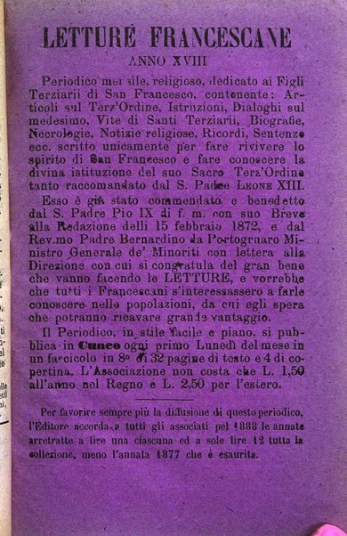 Letture francescane periodico mensile religioso dedicato ai figli terziarii di san Francesco d'Assisi