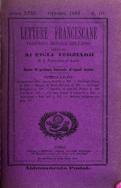 Letture francescane periodico mensile religioso dedicato ai figli terziarii di san Francesco d'Assisi