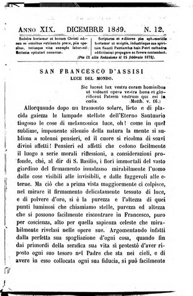 Letture francescane periodico mensile religioso dedicato ai figli terziarii di san Francesco d'Assisi