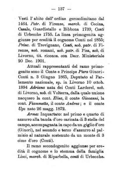 Il libro d'oro della Toscana pubblicazione dell'Ufficio araldico, Archivio genealogico di Firenze