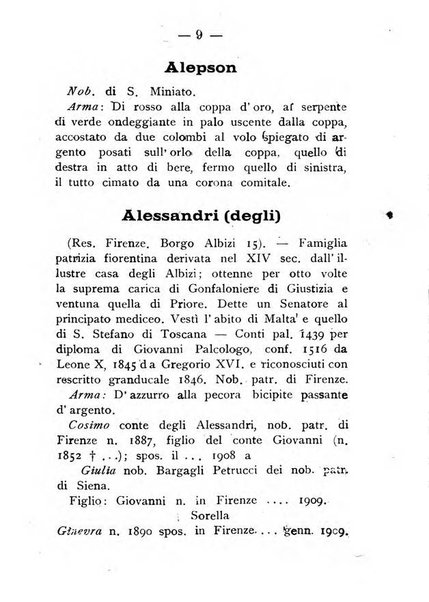 Il libro d'oro della Toscana pubblicazione dell'Ufficio araldico, Archivio genealogico di Firenze