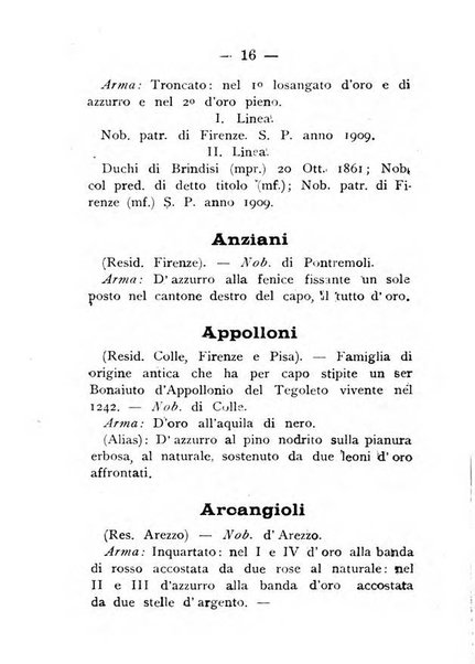 Il libro d'oro della Toscana pubblicazione dell'Ufficio araldico, Archivio genealogico di Firenze