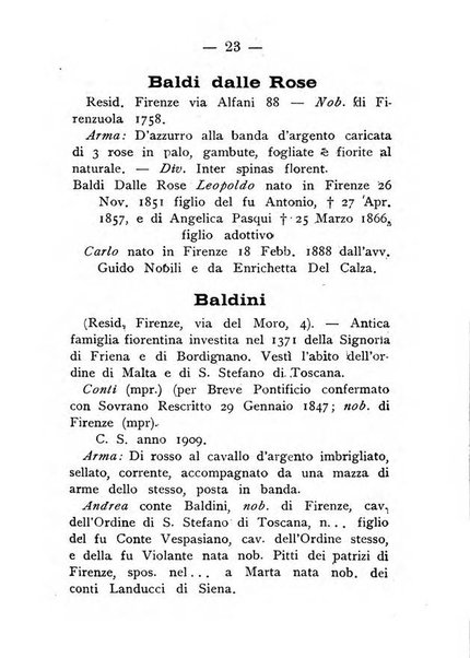 Il libro d'oro della Toscana pubblicazione dell'Ufficio araldico, Archivio genealogico di Firenze