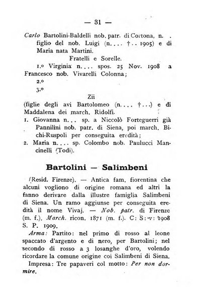 Il libro d'oro della Toscana pubblicazione dell'Ufficio araldico, Archivio genealogico di Firenze