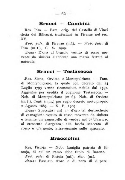 Il libro d'oro della Toscana pubblicazione dell'Ufficio araldico, Archivio genealogico di Firenze