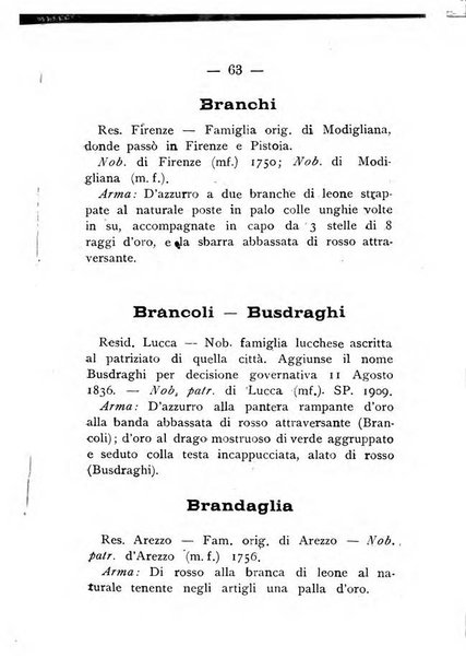 Il libro d'oro della Toscana pubblicazione dell'Ufficio araldico, Archivio genealogico di Firenze