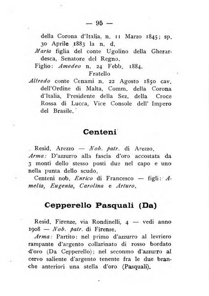 Il libro d'oro della Toscana pubblicazione dell'Ufficio araldico, Archivio genealogico di Firenze