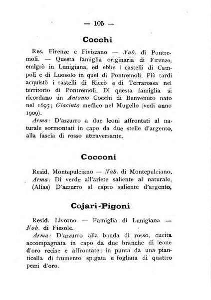 Il libro d'oro della Toscana pubblicazione dell'Ufficio araldico, Archivio genealogico di Firenze