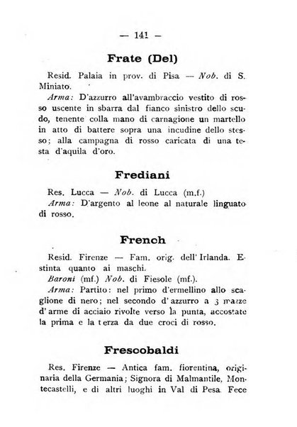 Il libro d'oro della Toscana pubblicazione dell'Ufficio araldico, Archivio genealogico di Firenze