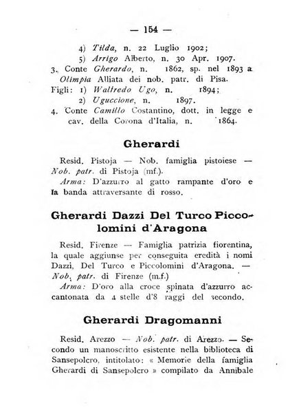 Il libro d'oro della Toscana pubblicazione dell'Ufficio araldico, Archivio genealogico di Firenze