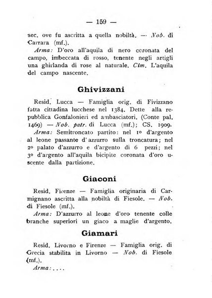 Il libro d'oro della Toscana pubblicazione dell'Ufficio araldico, Archivio genealogico di Firenze