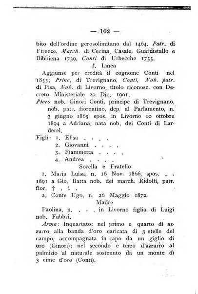 Il libro d'oro della Toscana pubblicazione dell'Ufficio araldico, Archivio genealogico di Firenze