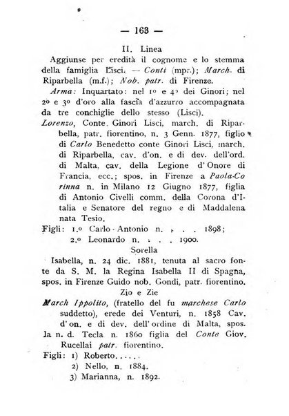 Il libro d'oro della Toscana pubblicazione dell'Ufficio araldico, Archivio genealogico di Firenze