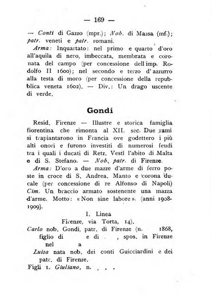 Il libro d'oro della Toscana pubblicazione dell'Ufficio araldico, Archivio genealogico di Firenze