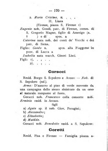 Il libro d'oro della Toscana pubblicazione dell'Ufficio araldico, Archivio genealogico di Firenze