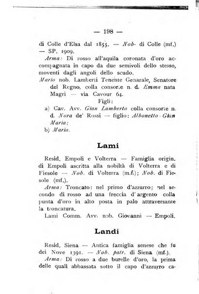 Il libro d'oro della Toscana pubblicazione dell'Ufficio araldico, Archivio genealogico di Firenze