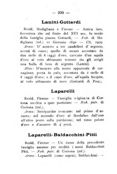 Il libro d'oro della Toscana pubblicazione dell'Ufficio araldico, Archivio genealogico di Firenze