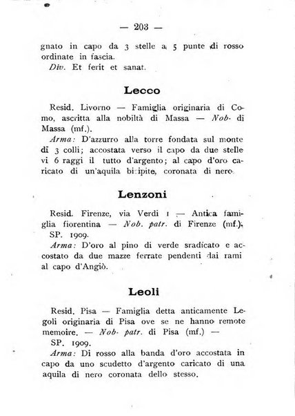 Il libro d'oro della Toscana pubblicazione dell'Ufficio araldico, Archivio genealogico di Firenze