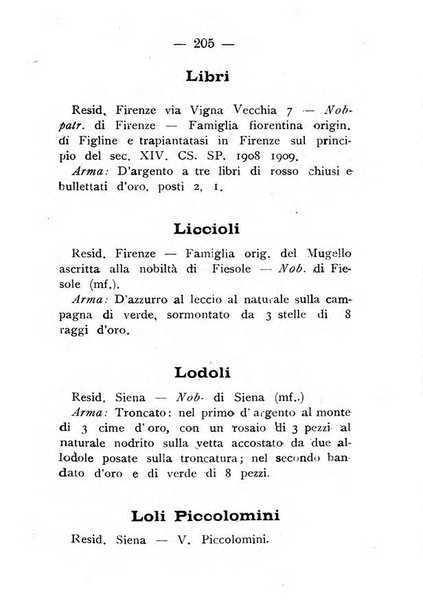 Il libro d'oro della Toscana pubblicazione dell'Ufficio araldico, Archivio genealogico di Firenze