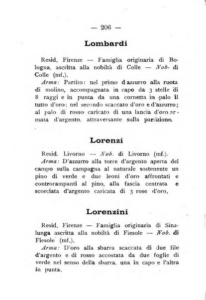 Il libro d'oro della Toscana pubblicazione dell'Ufficio araldico, Archivio genealogico di Firenze