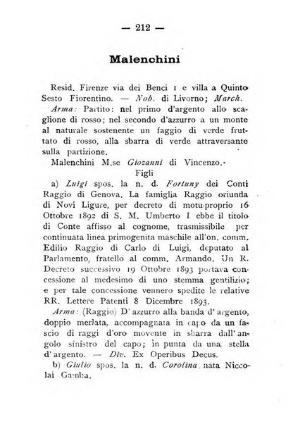 Il libro d'oro della Toscana pubblicazione dell'Ufficio araldico, Archivio genealogico di Firenze