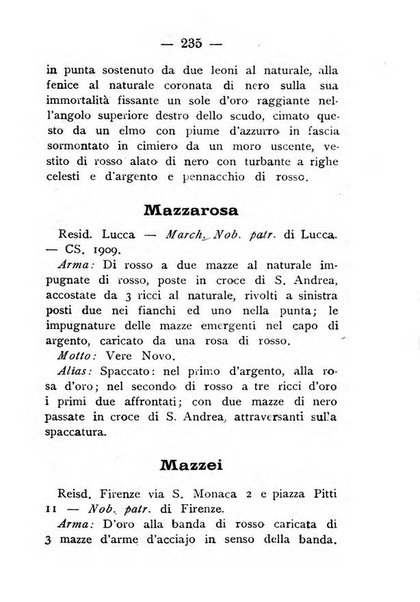 Il libro d'oro della Toscana pubblicazione dell'Ufficio araldico, Archivio genealogico di Firenze