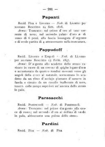 Il libro d'oro della Toscana pubblicazione dell'Ufficio araldico, Archivio genealogico di Firenze