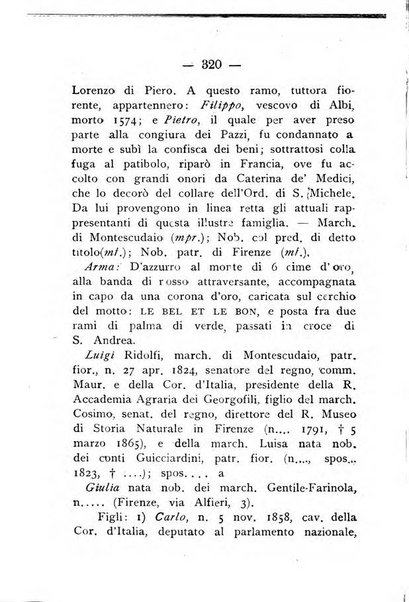 Il libro d'oro della Toscana pubblicazione dell'Ufficio araldico, Archivio genealogico di Firenze