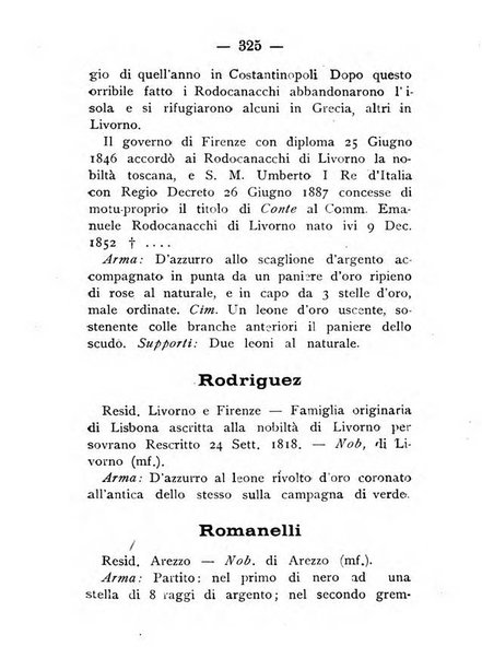 Il libro d'oro della Toscana pubblicazione dell'Ufficio araldico, Archivio genealogico di Firenze