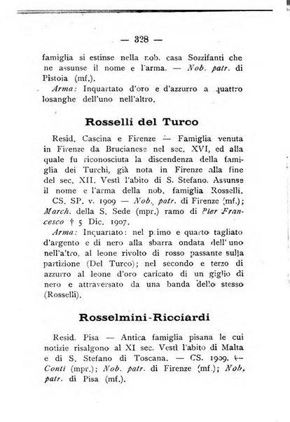 Il libro d'oro della Toscana pubblicazione dell'Ufficio araldico, Archivio genealogico di Firenze