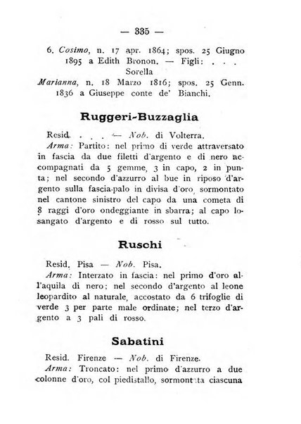 Il libro d'oro della Toscana pubblicazione dell'Ufficio araldico, Archivio genealogico di Firenze