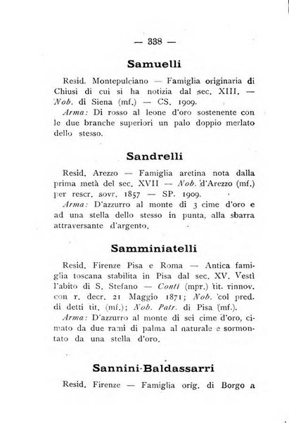 Il libro d'oro della Toscana pubblicazione dell'Ufficio araldico, Archivio genealogico di Firenze