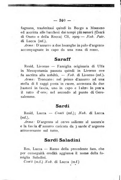 Il libro d'oro della Toscana pubblicazione dell'Ufficio araldico, Archivio genealogico di Firenze