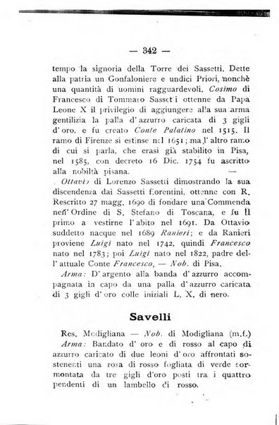 Il libro d'oro della Toscana pubblicazione dell'Ufficio araldico, Archivio genealogico di Firenze