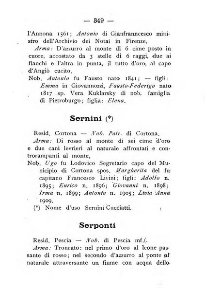 Il libro d'oro della Toscana pubblicazione dell'Ufficio araldico, Archivio genealogico di Firenze