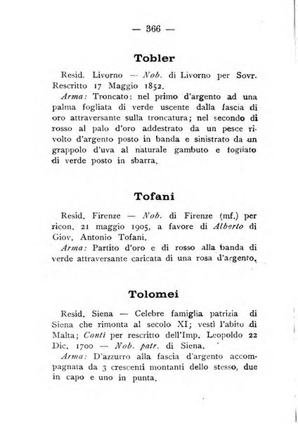 Il libro d'oro della Toscana pubblicazione dell'Ufficio araldico, Archivio genealogico di Firenze