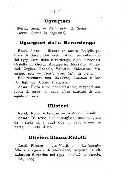 Il libro d'oro della Toscana pubblicazione dell'Ufficio araldico, Archivio genealogico di Firenze